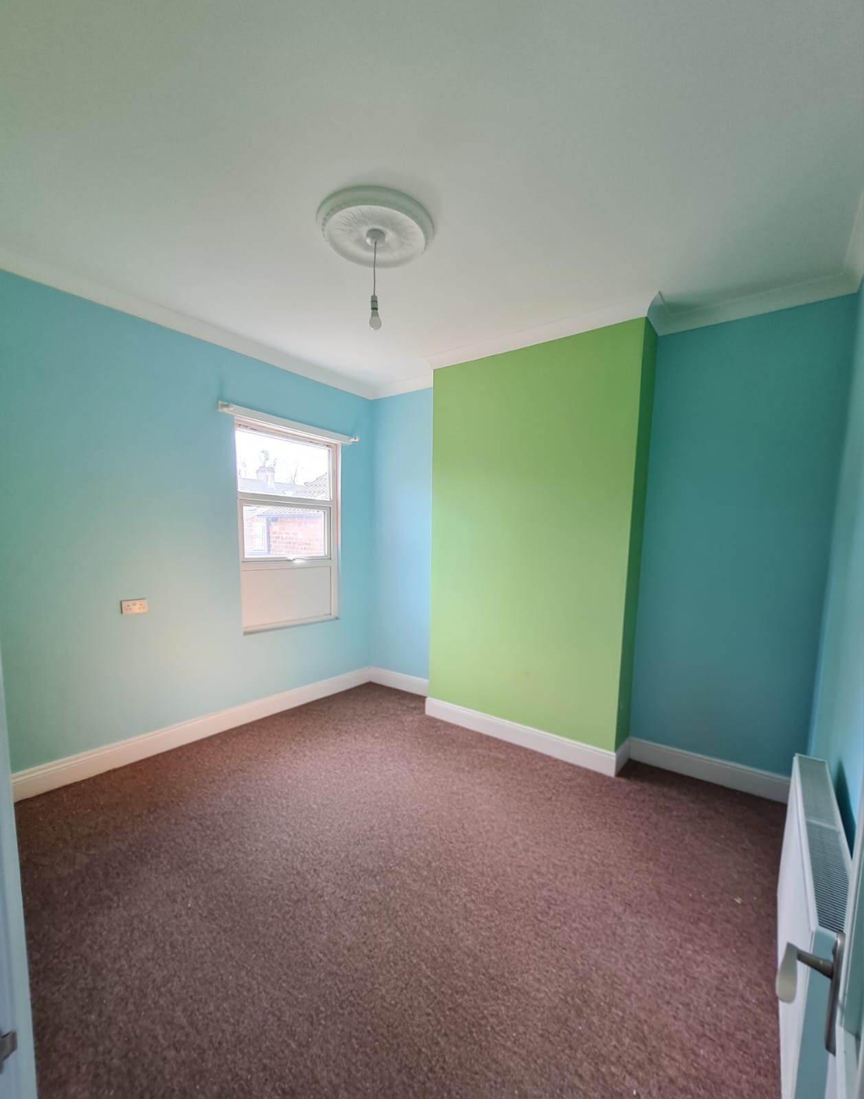 Painted Bedroom Green and Blue 1