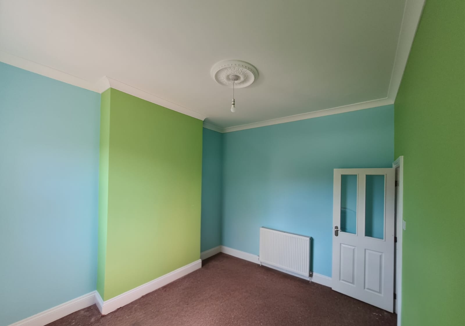 Painted Bedroom Green and Blue 3